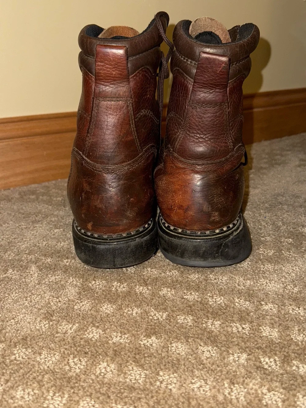 Red Wing Brown Leather Lace-Up Work Boots